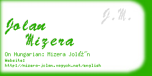 jolan mizera business card